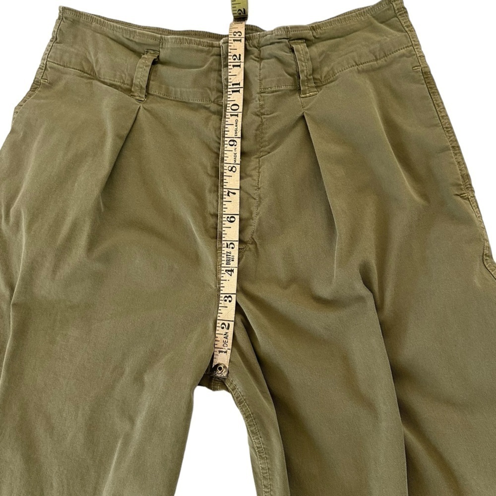 Nili Lotan Army Green Wide Leg Cropped Pants High Waist 4 - Picture 11 of 13